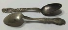    antique     lot Of 2  The Adams Mfg  Co  Silverplate Spoons Vintage Matching Pair
