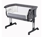 Mika Micky Gray Convertible Bedside Sleeper Height Adjustable Mesh Portable