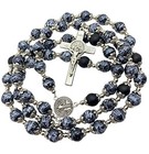 Black Glass Rosary Saint St Benedict Agate Beads Necklace Evil Protection 
