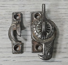 Antique Victorian Eastlake Cast Iron Sash Window Lock Crescent Cam Latch Ornate