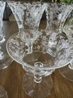 Set Of 9 Vintage Cambridge Crystal Glassware Rose Point Stemware