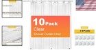 10 Pack Clear Peva Shower Curtain Liner - Rustproof Grommets