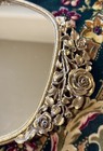 Vtg Matson Oval Ormolu Gold Mirror Vanity Perfume Tray Roses Hollywood Regency