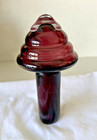 Vintage Large Glass Bottle Top stopper Amethyst