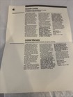 Vintage 1980   s Apple Computers Limited Warranty Sheet 030-0967-a