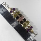 Mixed Quartz Amethyst Pearl Sterling Silver 925 Runway Bracelet