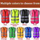 Safety Vest Reflective High Visibility Breathable Workwear 5 Pockets Waistcoat