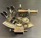 Vintage Maritime Brass Nautical Sextant With Leather Case - Kelvin Hughes London