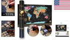 Interactive Scratch Off World Map - All U s  States  28x17 Gift Tube Included