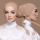 Soft Modal Muslim Turban Hat Inner Hijab Cap Underscarf Bonnet Women