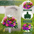 2 Sets Artificial Cemetery Flowers For Grave Realistic Grave Flower   Memorial F