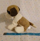 Vintage Russ Luv Pets Bandit White Brown Puppy Dog Stuffed Beanbag Plush 5   