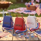 Blueweenly 9 Pcs 3 Set America Cowbell 4 Inch 250th Red White Blue 4th Of July