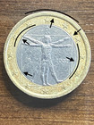 1 Euro Coin 2002 Fault Italy Homo Vitruvianus  Leonardo Da Vinci