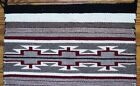Navajo Indian Wide Ruins Pattern Finely Hand Woven Geometric Symbols Rug Textile