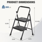 2 Step Ladder Foldable 800lbs Portable With Wide Anti-slip Pedal For Adults