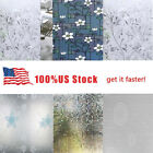 Waterproof Frosted Cover Glass Window Floral Flower Sticker Film Bedroom Door Us