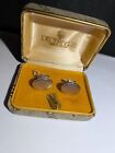 Vintage Sterling Silver Engravable Mens Cuff Links With Box Marked  3