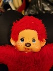 Rare Red Vintage Monchichi Monchhichi Sucking Thumb 8    Monkey Freckles Plush Toy
