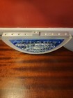 Vtg Kelemen Kuatro K4 Frosted Art Glass Menorah With Blue Glass Chanukah