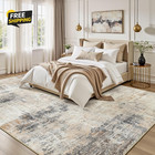 8x10 Area Rug For Living Room  Gold Abstract Large Rugs With Non-slip Backing