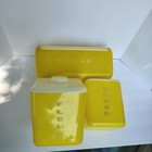 Vintage 1950s Lustro Ware Yellow Nesting Canisters Bread Box Mid Century Modern