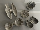 4 - Vintage Hinged Pewter  Ice Cream  Chocolate Butter Molds - Set Of 4