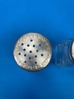 Vintage Set Of 2 Clear Glass Floral Design Salt   Pepper Shakers - 3 5 