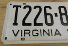 Vintage Original 1963 Virginia License Plate  t226-809