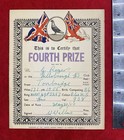 1950    pigeon Race    Tonbridge  England   fourth Prize   Certificate   Rare  