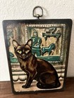 Vintage Set Of 3 Handcrafted Cat Art Wall Hanging Panels Plaque Unique