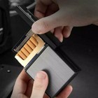 Outdoor Metal Cigarette-case With Windproof Usb Lighter Black Storage Box Holder