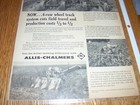 Vintage Allis Chalmers Advertising -d Series Tractor   4 Row Equip- 8  X 12 