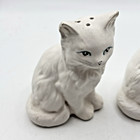 Persian Cat Salt   Pepper Shaker Set  Vintage Porcelain  Solid White Japan