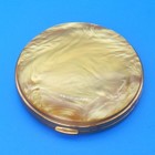 Vintage Compact Zell Fifth Ave Mother Of Pearl Powder Box W Mirror   Puff