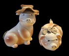 Vintage Farmhouse Style Piggy Pair  probably From Japan  Whimsical Pigs 6   
