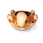 Vintage Mid-century Ceramic Turtle Planter Brown Glaze Animal Pottery