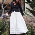 Doen Organic Cotton White Skirt Women Midi Dress