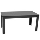 63 Inch Rectangle Dining Table Modern Black Wooden For Kitchen Living Room