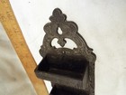 Antique Cast Iron Double Pocket Wall Match Safe Holder Ornate Victorian 1870 Pat