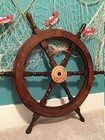 24  Brass Finishing Wooden Steering Ship Wheel Pirate Vintage Wall Boat D  cor