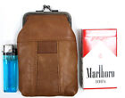 Soft Leather Cigarette Holder Case Lighter Pocket Snap Top Closure Fit 100 s 84s