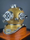 Full Size Antique Us Navy Brass Divers Diving Helmet Mark V Deep Sea Scuba Gift