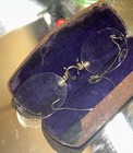 Antique Gold Filled Glasses Pince Nez With Ear Clip Chain