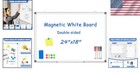 Versatile 24  X 18  Magnetic Whiteboard - Perfect For School  Office   Home Use