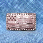 Western American Flag Belt Buckle Usa Scroll Stars Patriotic Vtg 90s      qrt853