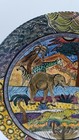 Penzo African Art Plate 12    Zimbabwe Hand Painted Signed Elephant Cheetahs 2007