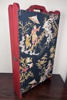 Antique Wood Folding Sewing Supply Case Storage Box Chinoiserie Fabric 31 75 