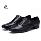 Men Leather Ballroom Dance Shoes Latin Waltz Tango Low Heel Performance Modern