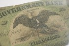 1862  5 Banknote Government Bank Dc Fancy Back Obsolete Bill Vintage Currency